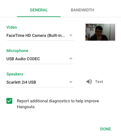 Hangouts Settings